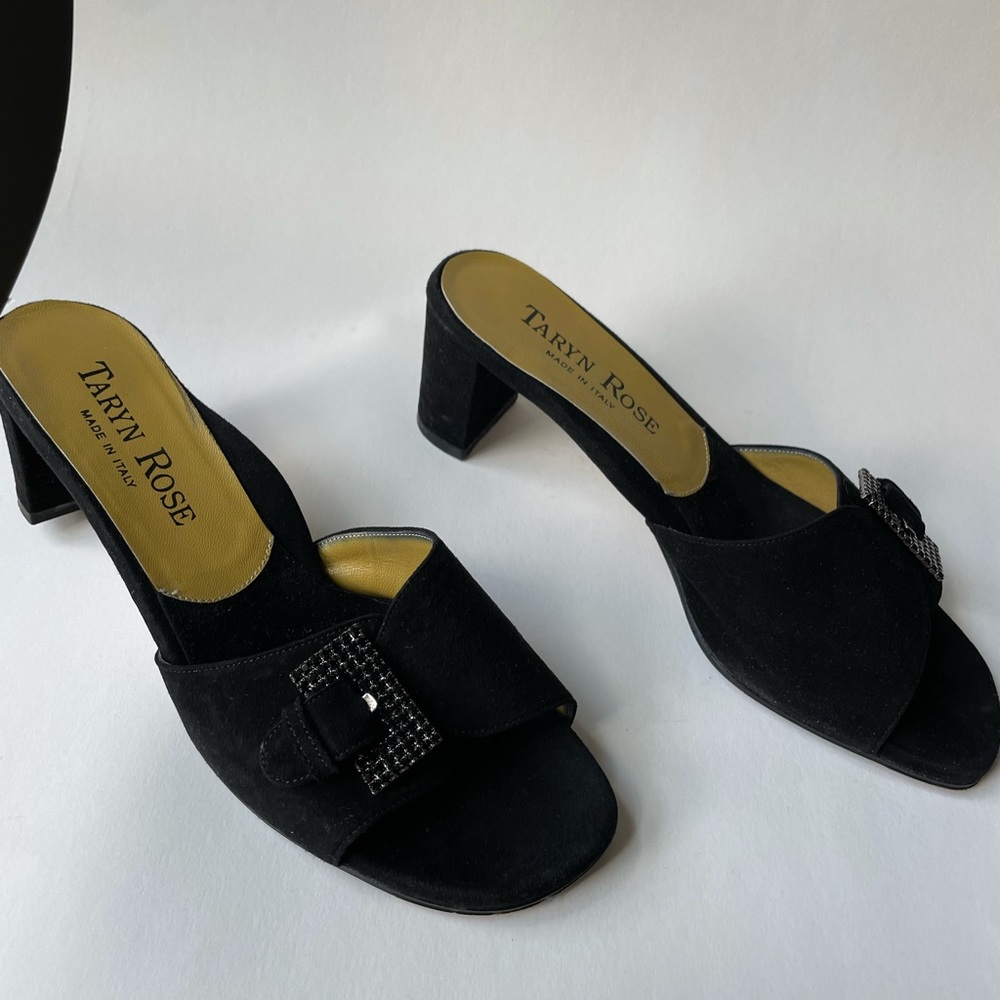 Taryn Rose Madison size 39.5 US9 Blk suede sandal - Picture 6 of 13
